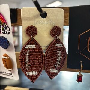 Butterfly Football Beaded Earrings
